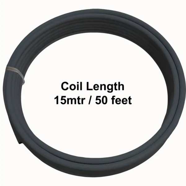 Visiaro Black PVC Coated Soft Copper Tube Coil 50ft Outer Diameter 1/4 inch