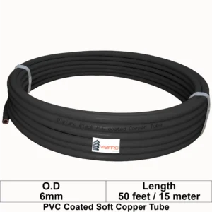 Visiaro Black PVC Coated Soft Copper Tube coil with OD 6mm 15mtr 50feet