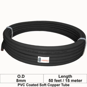 Visiaro Black PVC Coated Soft Copper Tube coil with OD 8mm 15mtr 50feet