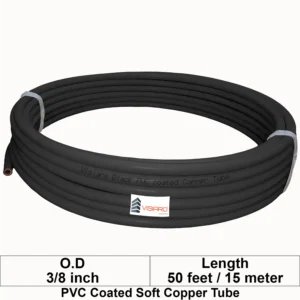 Visiaro Black PVC Coated Soft Copper Tube coil with OD 9.525mm 15mtr 50feet