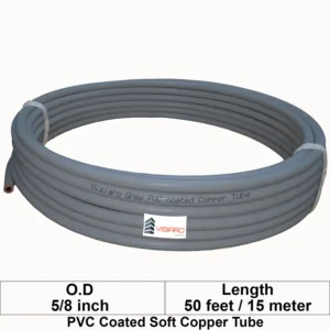 Visiaro Grey PVC Coated Soft Copper Tube coil with OD 15.875mm 15mtr 50feet