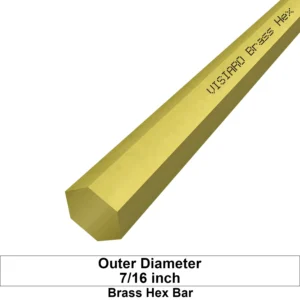 Hard Brass Hex Bar with O.D 7/16 inch