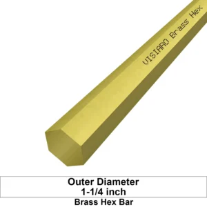 Hard Brass Hex Bar with O.D 1-1/4 inch