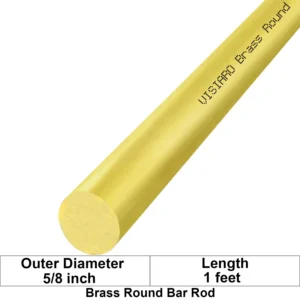 VISIARO Hard Brass Round Bar Rod 1ft Outer Diameter 5/8 inch