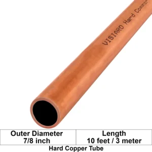 Visiaro Hard Copper Tube 10ft long Outer Diameter - 7/8 inch