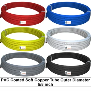 PVC Coated Soft Copper Tubes with O.D 5/8 inch
