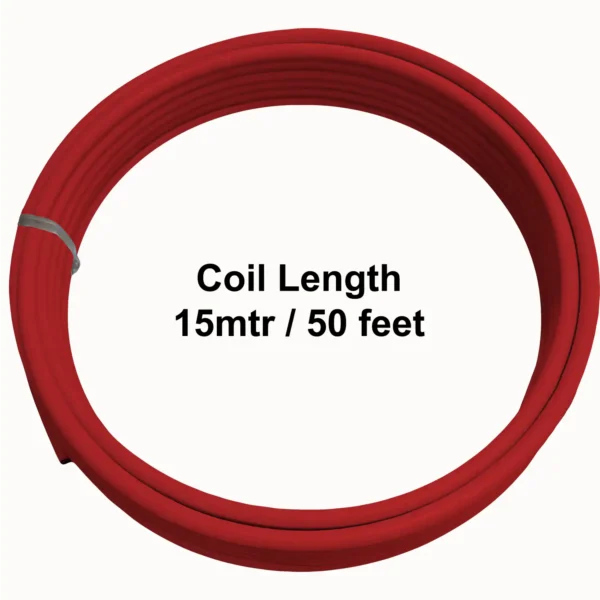 Visiaro Red PVC Coated Soft Copper Tube Pancake Coil 50ft long Outer Diameter - 6mm