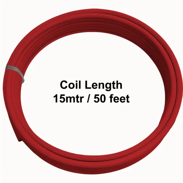 Visiaro Red PVC Coated Soft Copper Tube 15mtr Outer Dia 6mm
