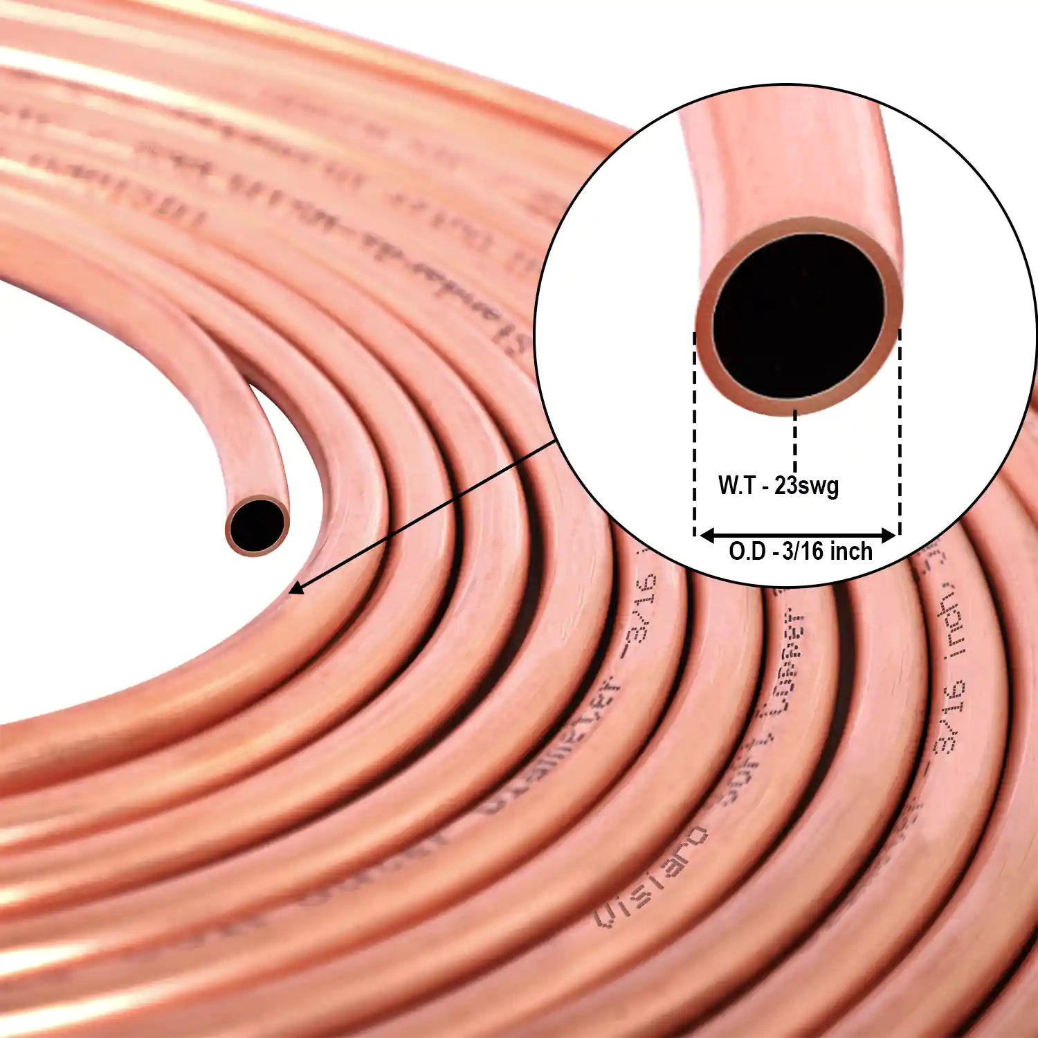 3/16 Flexible Copper Tubing - 50' Length