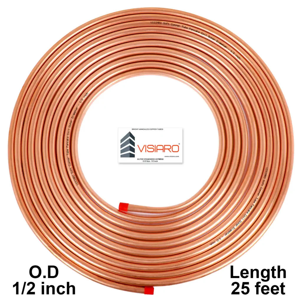 Visiaro Soft Copper Tube Pancake Coil with OD 12.7mm 7.5mtr 25feet