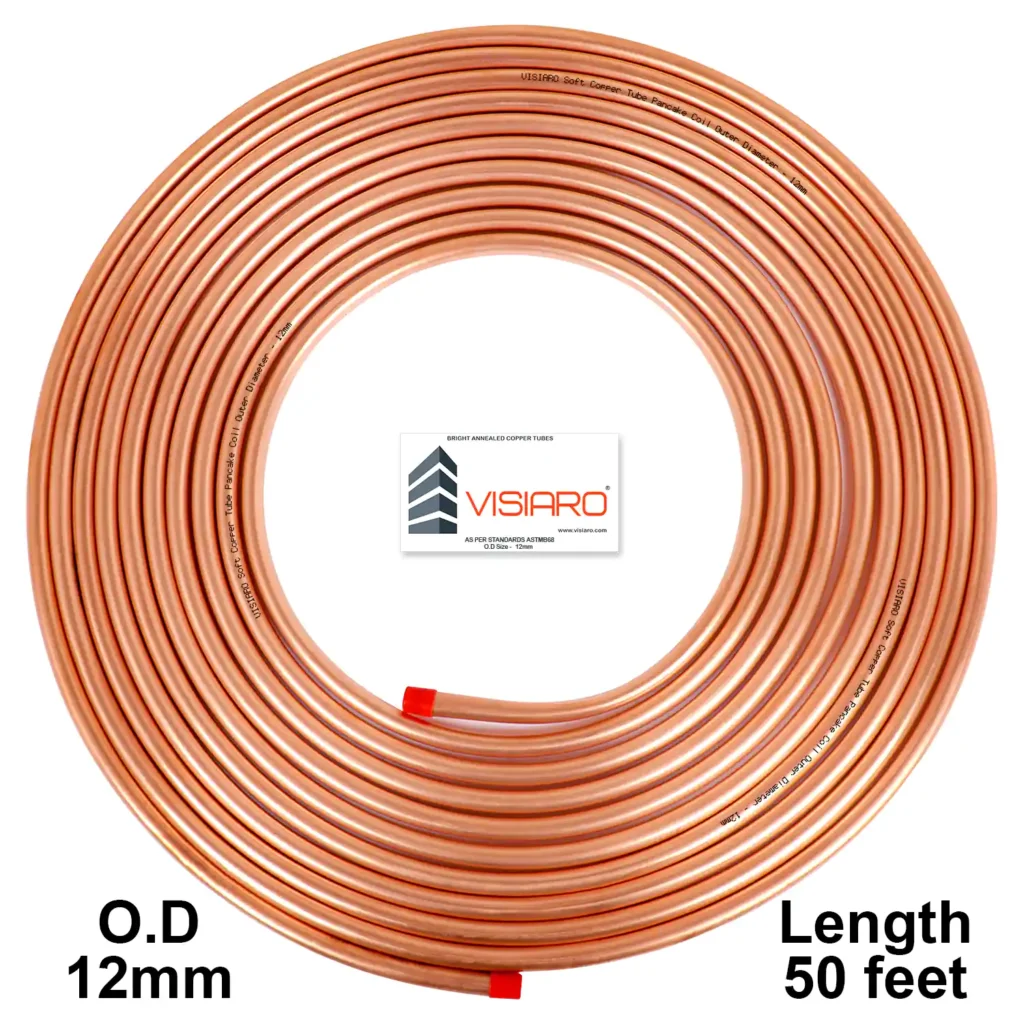 Visiaro Soft Copper Tube Pancake Coil with OD 12mm 15mtr 50feet