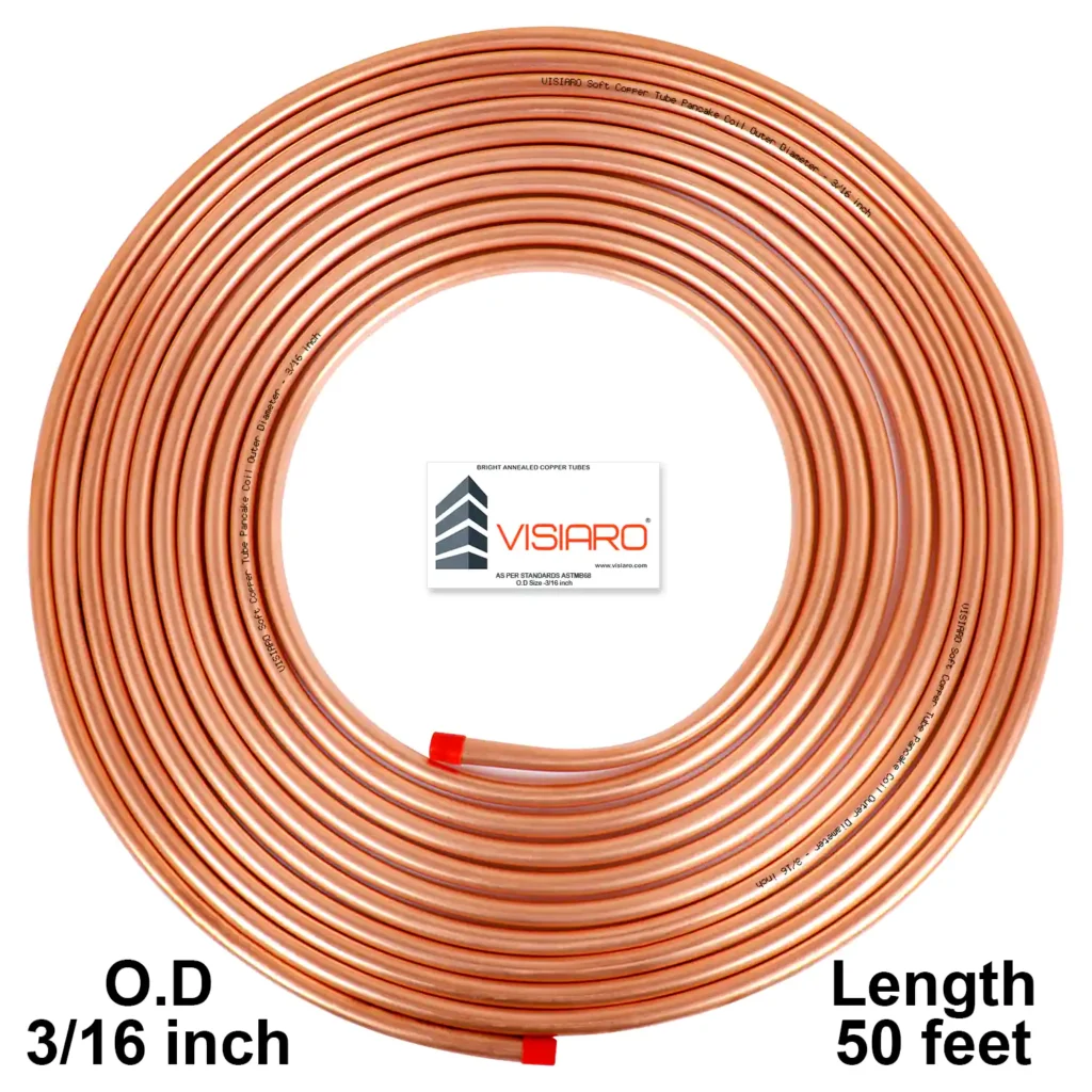 Visiaro Soft Copper Tube Pancake Coil with OD 4.7625mm 15mtr 50feet