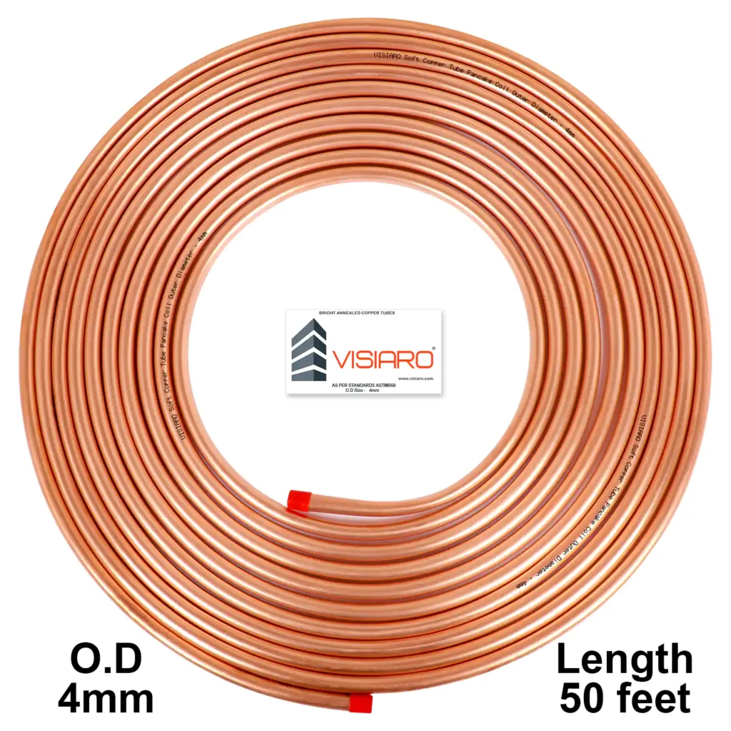 Visiaro Soft Copper Tube Pancake Coil with OD 4mm 15mtr 50feet