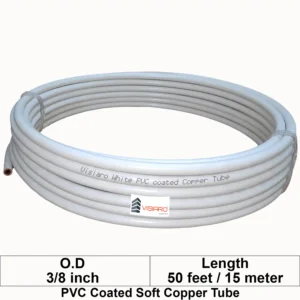 Visiaro White PVC Coated Soft Copper Tube coil with OD 9.525mm 15mtr 50feet